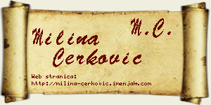 Milina Čerković vizit kartica
